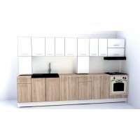 Bucatarie MAX NEW 340 Alb / Stejar Barrique